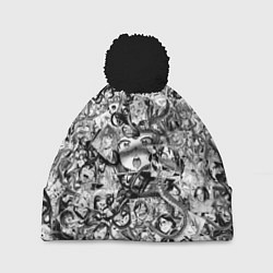 Шапка с помпоном Ахегао с щупальцами, цвет: 3D-черный