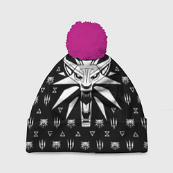 Шапка с помпоном ВЕДЬМАК, цвет: 3D-малиновый