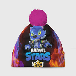 Шапка с помпоном BRAWL STARS LEON, цвет: 3D-малиновый