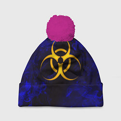 Шапка с помпоном BIOHAZARD, цвет: 3D-малиновый