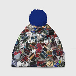 Шапка с помпоном Дискография EMINEM, цвет: 3D-тёмно-синий