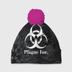 Шапка с помпоном PLAGUE INC, цвет: 3D-малиновый