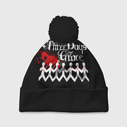 Шапка с помпоном Three days grace, цвет: 3D-черный