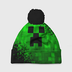 Шапка с помпоном MINECRAFT, цвет: 3D-черный