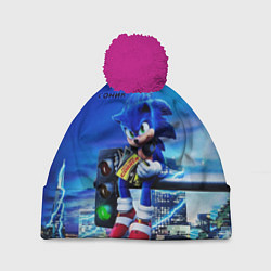 Шапка с помпоном SONIC, цвет: 3D-малиновый
