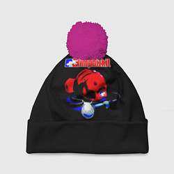 Шапка с помпоном LIMP BIZKIT, цвет: 3D-малиновый