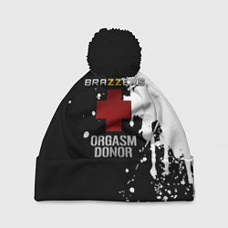 Шапка с помпоном Brazzers orgasm donor, цвет: 3D-черный