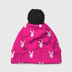 Шапка с помпоном PLAYBOY, цвет: 3D-черный