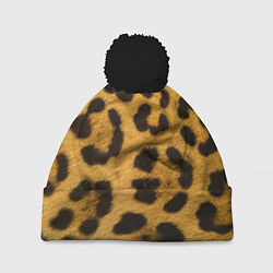 Шапка с помпоном Леопард, цвет: 3D-черный