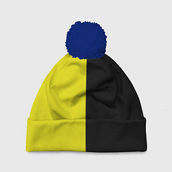Шапка с помпоном BLACK YELLOW, цвет: 3D-тёмно-синий