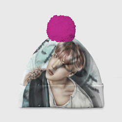 Шапка с помпоном BTS, цвет: 3D-малиновый