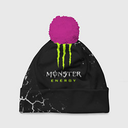 Шапка с помпоном MONSTER ENERGY, цвет: 3D-малиновый