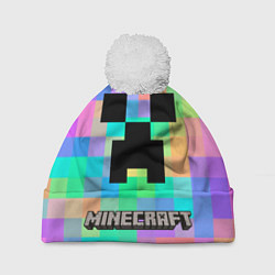 Шапка с помпоном Minecraft, цвет: 3D-белый