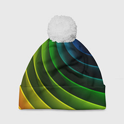Шапка с помпоном Color 2058, цвет: 3D-белый