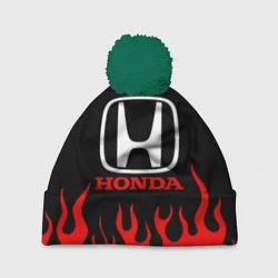 Шапка с помпоном HONDA, цвет: 3D-зеленый