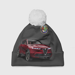 Шапка с помпоном Alfa Romeo - Italy, цвет: 3D-белый