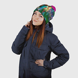 Шапка с помпоном Minecraft, цвет: 3D-малиновый — фото 2