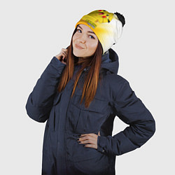 Шапка с помпоном Pikachu Pika Pika, цвет: 3D-черный — фото 2