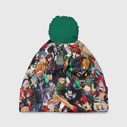 Шапка с помпоном Аниме персонажи, цвет: 3D-зеленый