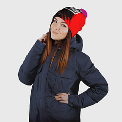 Шапка с помпоном PUBG, цвет: 3D-малиновый — фото 2