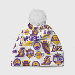 Шапка c помпоном LAKERS LOGO