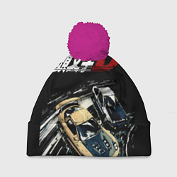 Шапка с помпоном Initial D Z, цвет: 3D-малиновый