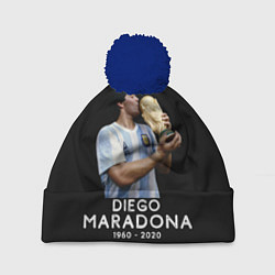 Шапка с помпоном Diego Maradona, цвет: 3D-тёмно-синий
