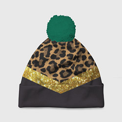 Шапка с помпоном Леопардовый принт, цвет: 3D-зеленый