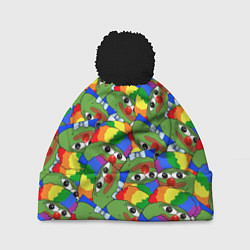 Шапка с помпоном ПЕПЕ КЛОУН, цвет: 3D-черный