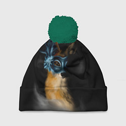 Шапка с помпоном Лиса в маске, цвет: 3D-зеленый