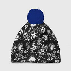 Шапка с помпоном Панк, цвет: 3D-тёмно-синий