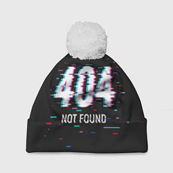 Шапка с помпоном Глитч 404, цвет: 3D-белый