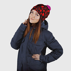 Шапка с помпоном СИМВОЛЫ ГРЕХОВ 7 DEADLY SINS, цвет: 3D-малиновый — фото 2