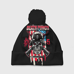 Шапка с помпоном 5FDP Five Finger Death Punch, цвет: 3D-черный