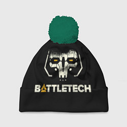 Шапка с помпоном BATTLETECH, цвет: 3D-зеленый