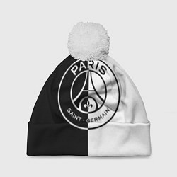 Шапка c помпоном ФК ПСЖ PSG BLACK & WHITE