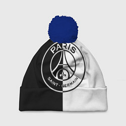 Шапка c помпоном ФК ПСЖ PSG BLACK & WHITE