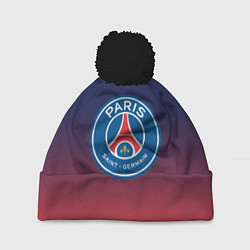 Шапка с помпоном PSG ПСЖ PARIS SAINT GERMAIN, цвет: 3D-черный