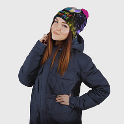 Шапка с помпоном SIMPLE DIMPLE ИГРУШКА, цвет: 3D-малиновый — фото 2