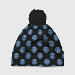 Шапка с помпоном ПСЖ ПАТТЕРН PSG PATTERN, цвет: 3D-черный