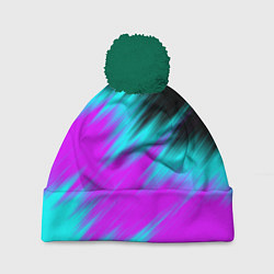 Шапка c помпоном НЕОНОВЫЕ ПОЛОСЫ И НИЧЕГО ЛИШНЕГО NEON STRIPES