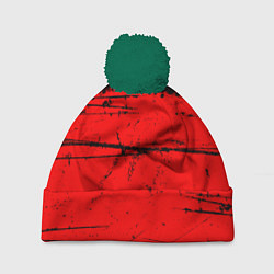 Шапка с помпоном КРАСНЫЙ ГРАНЖ RED GRUNGE, цвет: 3D-зеленый