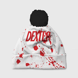 Шапка с помпоном Dexter logo Декстер брызги крови, цвет: 3D-черный