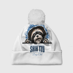 Шапка с помпоном Ши-Тцу Shih-Tzu, цвет: 3D-белый