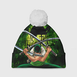 Шапка с помпоном Зоро Ророноа с катанами Ван пис, цвет: 3D-белый