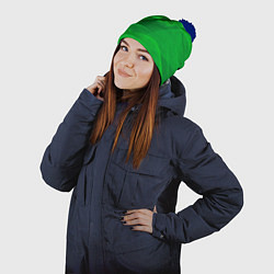 Шапка с помпоном Краснодар lime theme, цвет: 3D-тёмно-синий — фото 2
