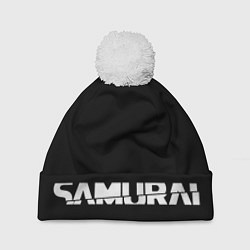 Шапка с помпоном CYBERPUNK 2077 SAMURAI LOGO WHITE, цвет: 3D-белый