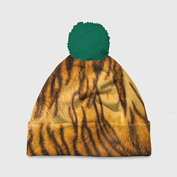 Шапка с помпоном Шкура тигра 2022, цвет: 3D-зеленый