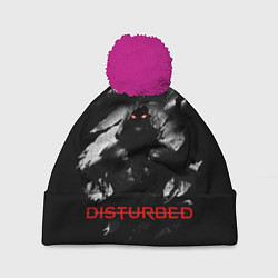 Шапка с помпоном DISTURBED THE GUY ЛИЦО ДЕМОНА, цвет: 3D-малиновый