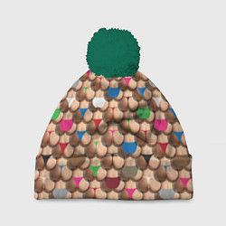 Шапка с помпоном Попки, цвет: 3D-зеленый